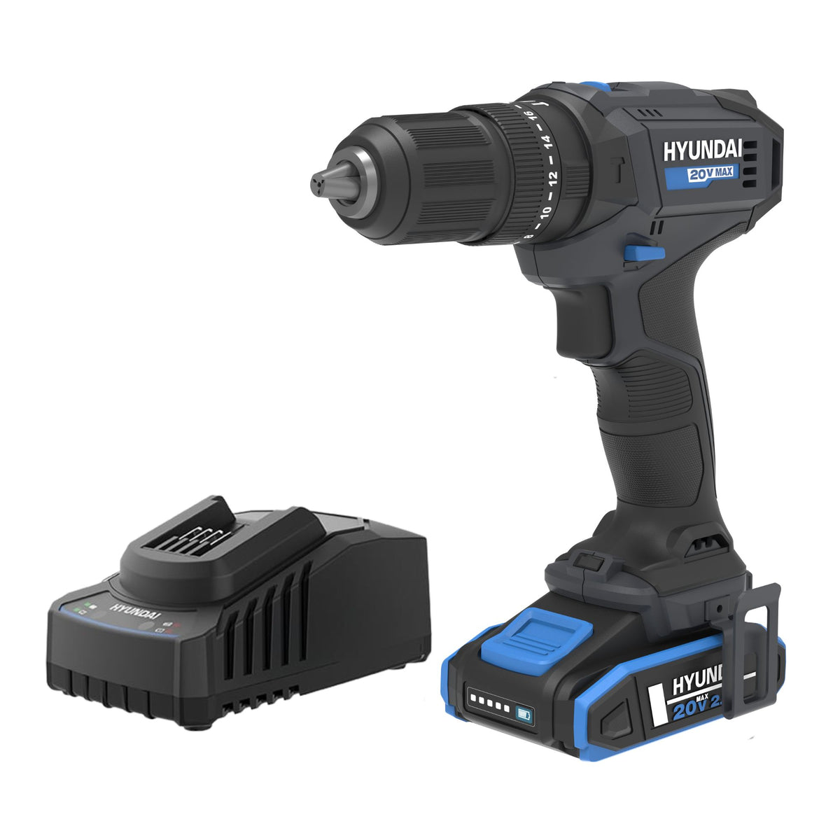 Hyundai 20V 50Nm Hammer Drill and 700Nm Impact Wrench Kit
