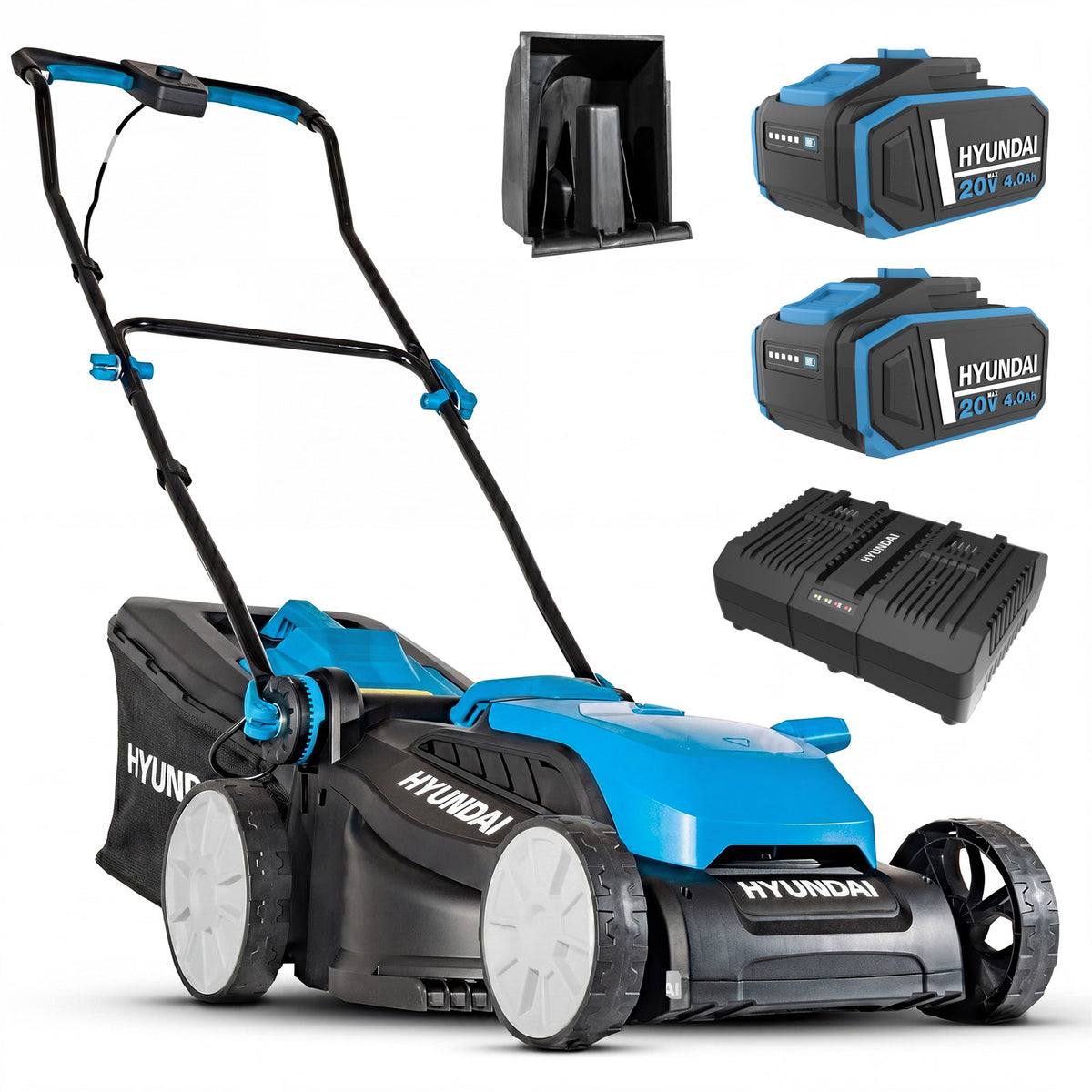 Hyundai 38cm / 15" 40V (2x20V) 3-in-1 Brushless Cordless Lawnmower,  36L Bag | HY40CLM38
