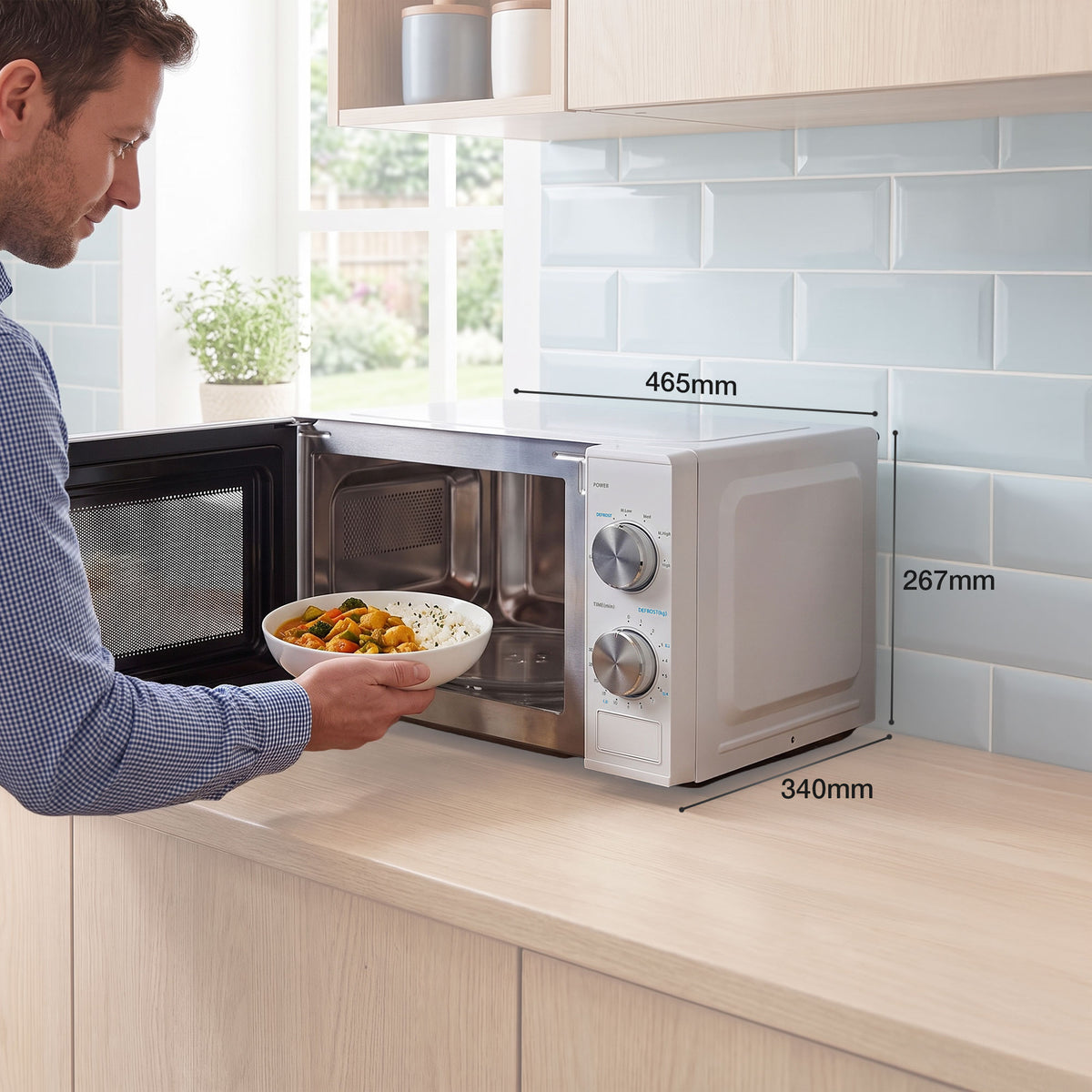 HYUNDAI 800W 20L Solo Microwave, Dial Control, Stainless Steel Interior | HYMW80020MW