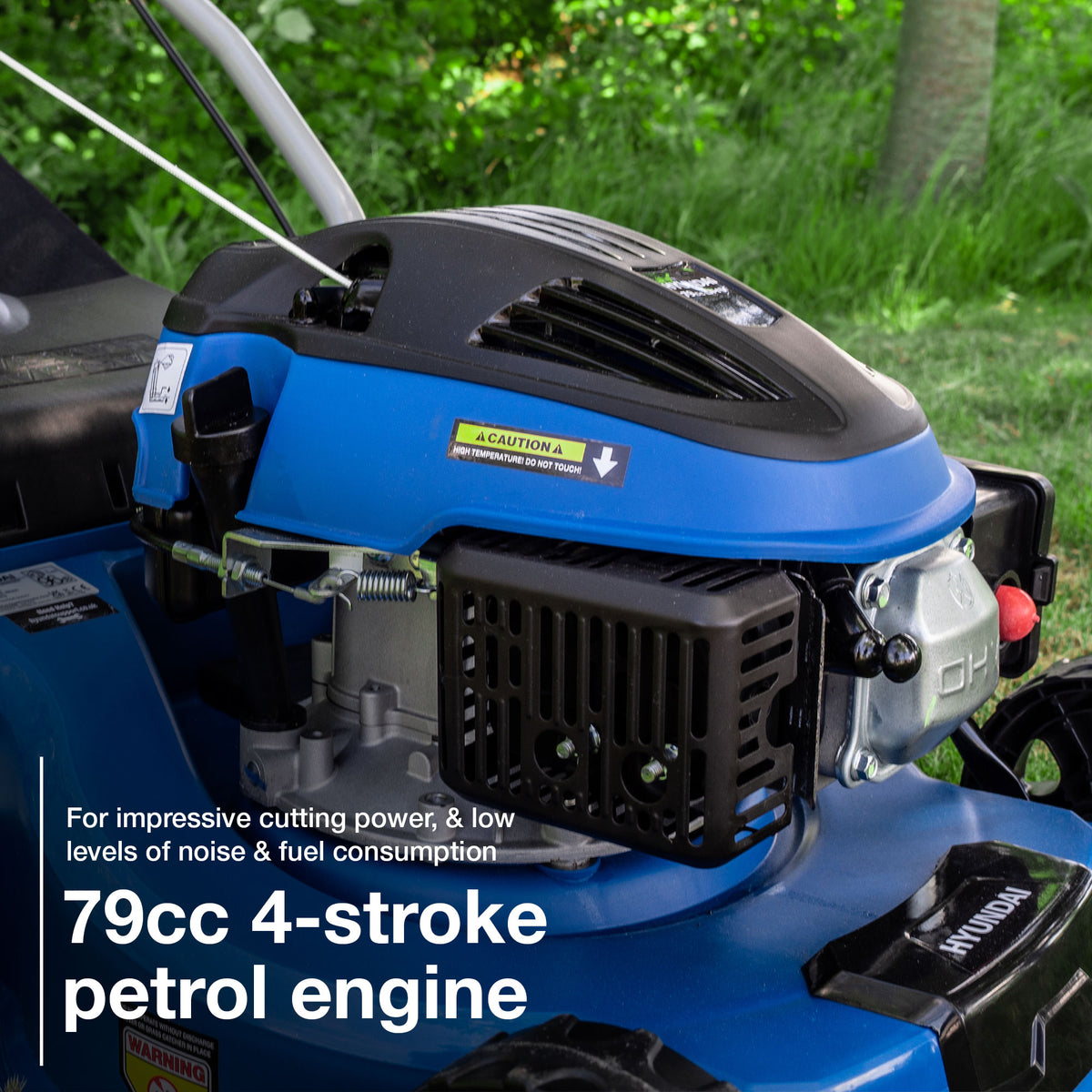 Hyundai Petrol Lawnmower 79cc 400mm Push Rotary | HYM400P