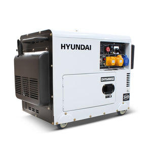 Hyundai 5.2kW / 6.5kVA* Diesel Generator, 3000rpm, 230v Single Phase Output, Silenced Standby Genset | DHY6000SE