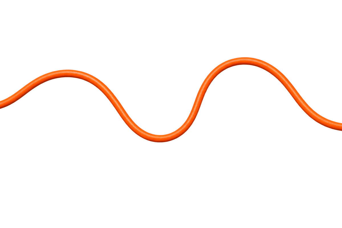 Illustrative detail of an orange mains cable