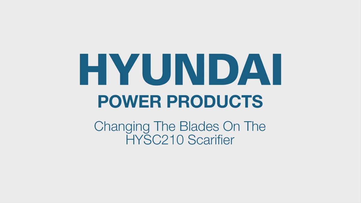 Load video: Hyundai 16'' / 40cm 212cc Petrol Lawn Scarifier and Aerator 4-Stroke | HYSC210