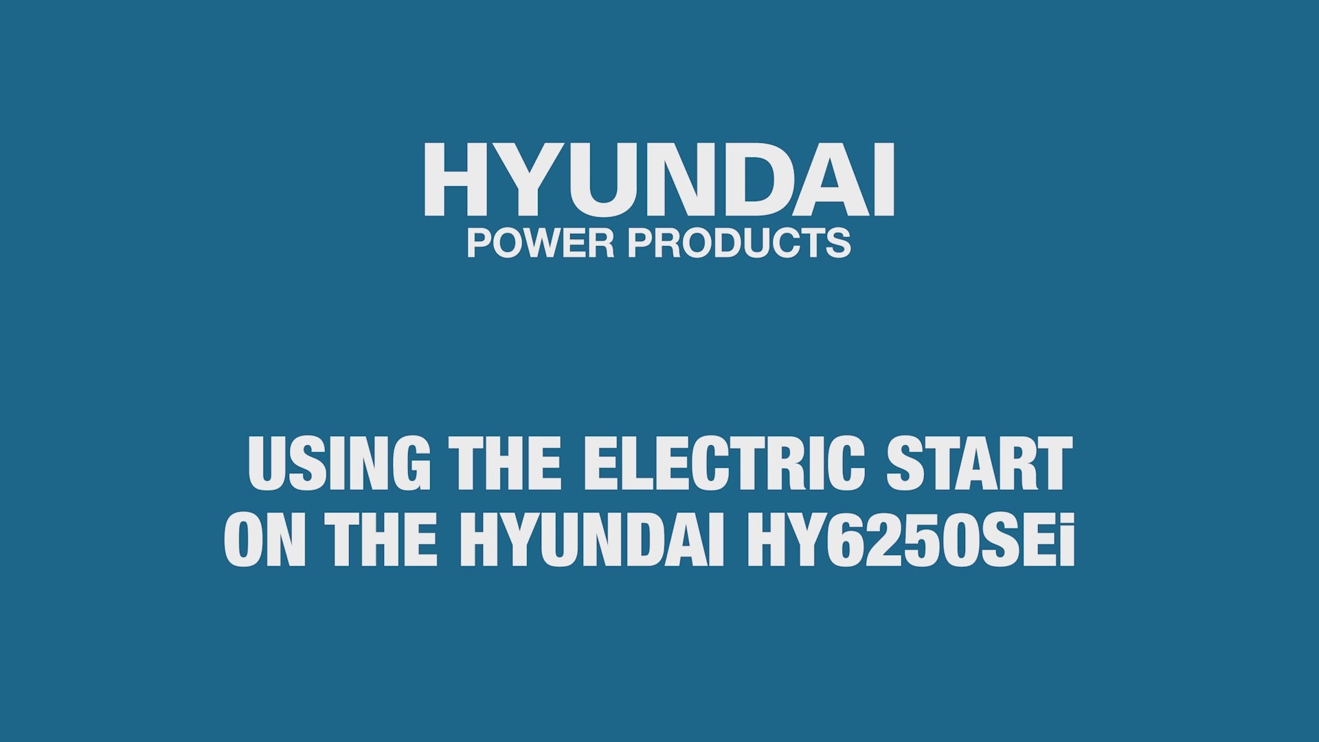 Load video: How to start the HY6250SEi generator via the electric start dial.